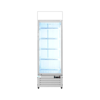 25" Single Door Display Glass Refrigerator White Lumin Cool-25R-G1 -W