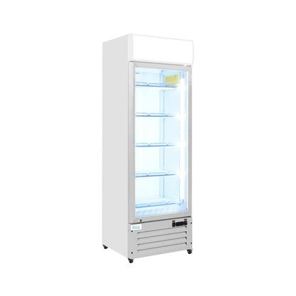 25" Single Door Display Glass Refrigerator White Lumin Cool-25R-G1 -W