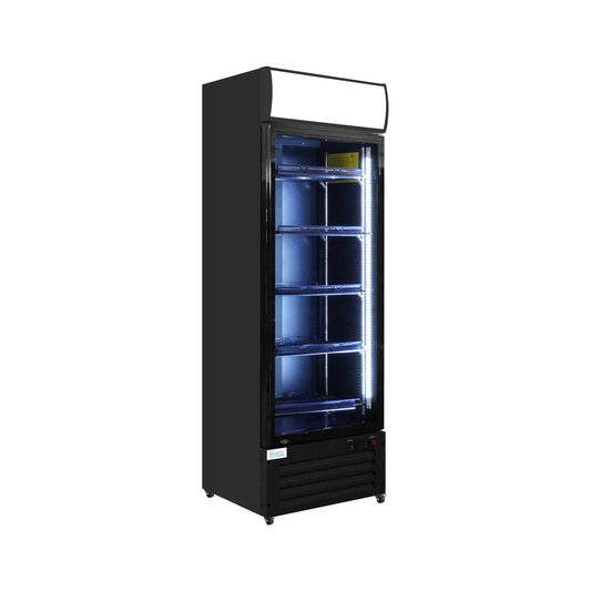 25" Single Door Display Glass Refrigerator Black Lumin Cool-25R-G1
