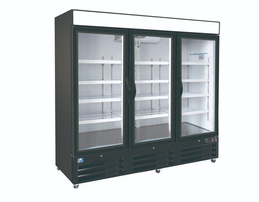 81" Triple Door Display Glass Refrigerator (Swing) COLDZONE-81R-G3S