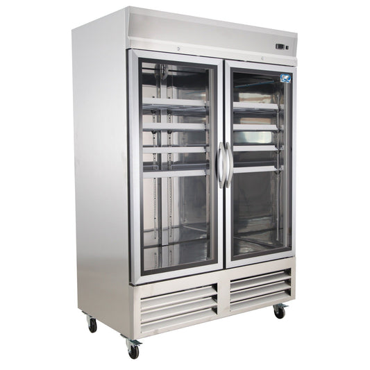 49" Double Glass Door Reach-in Refrigerator COLDZONE-49RS-G2