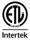 ETL Listed by Intertek